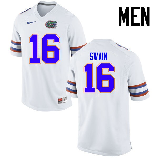 Florida Gators Men #16 Freddie Swain College Football Jerseys White